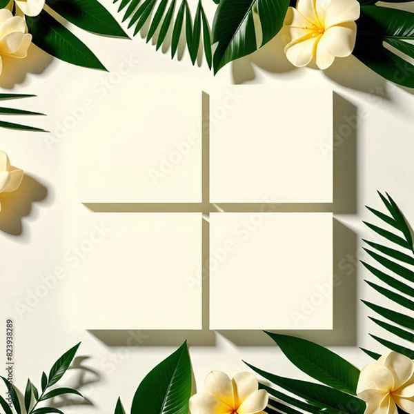 Fototapeta Mock-up, Summer business card, design. Generative AI