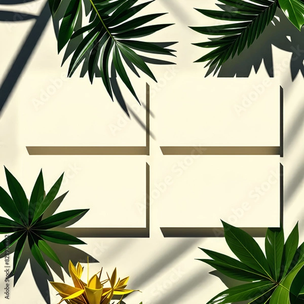 Fototapeta Mock-up, Summer business card, design. Generative AI