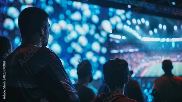 Fototapeta The players body language changes as they watch a game replay on the holographic display identifying areas for improvement.