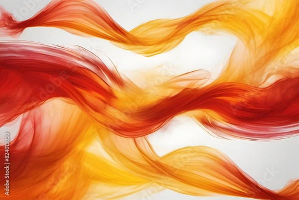 Fototapeta Dynamic design elements: colorful, blurry fog waves, powder explosions on white, perfect for sound, music, tech, or science themes.