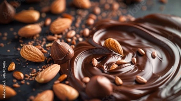 Fototapeta Luxurious Chocolate with Assorted Nuts. Generative ai