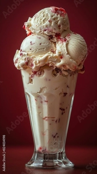 Fototapeta Berry Vanilla Ice Cream Sundae. Generative ai