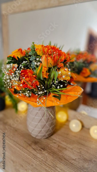 Obraz table setting with flowers , bukiet