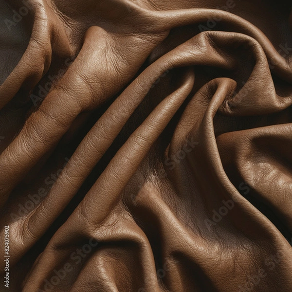 Fototapeta Brown leather, geometric patterns. Generative AI