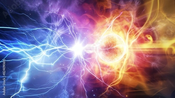 Fototapeta kenetic energy --no text, titles --ar 16:9 --quality 0.5 --stylize 0 Job ID: 040d63a1-a85d-4afd-a1e5-5369a488c915