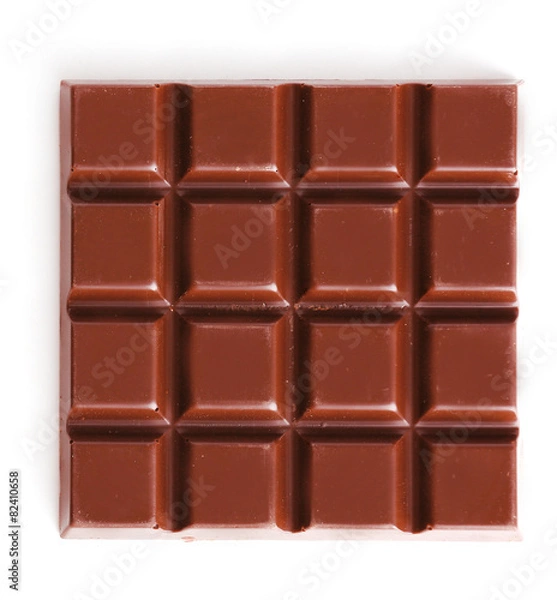 Fototapeta Black chocolate bar isolated on white