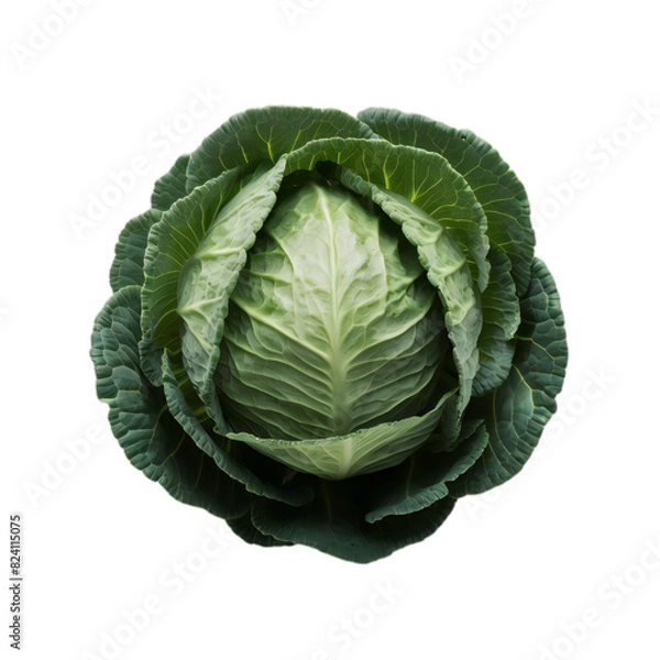 Fototapeta PNG of a organic fresh green healthy cabbage