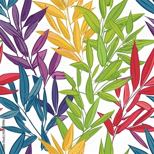 Fototapeta seamless pattern with leaves
