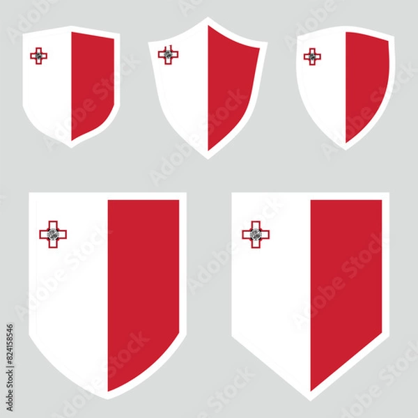 Fototapeta Malta Set shield frame