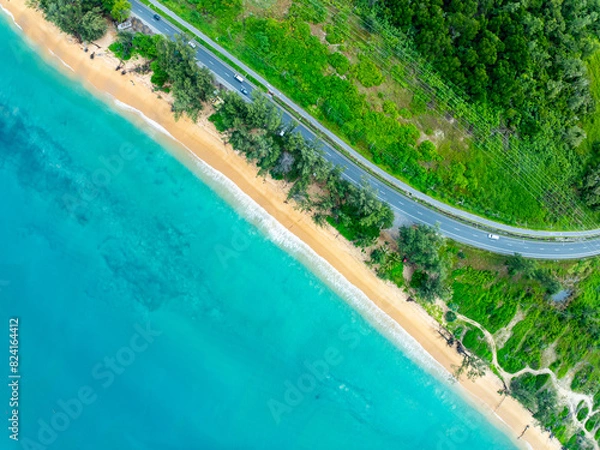Obraz Top view Beautiful seashore in Phuket Thailand