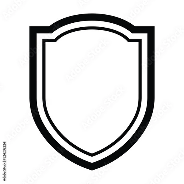 Fototapeta shield icon element with two lines, the outer line is thicker