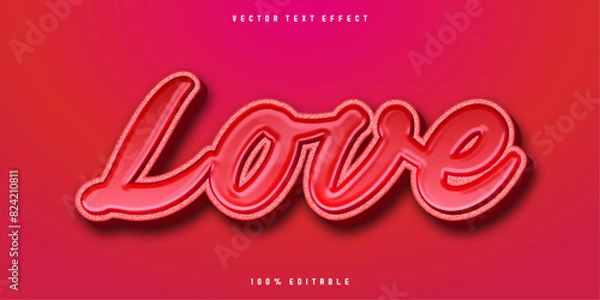 Obraz Editable text style effect - Love text style theme.