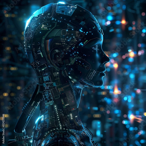 Obraz Artificial intelligence technology background