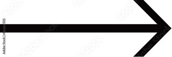 Obraz Black simple straight arrow pointing to the right