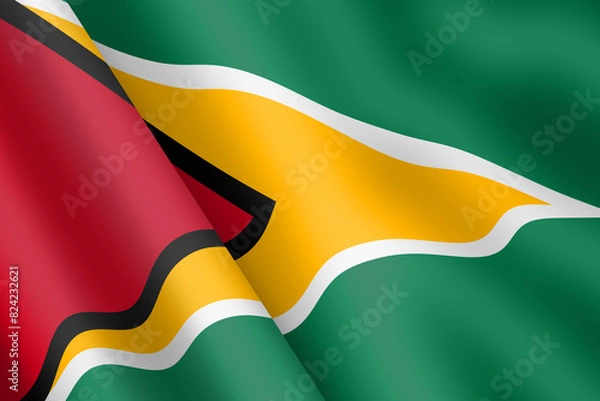 Obraz Guyana waving flag 3d illustration