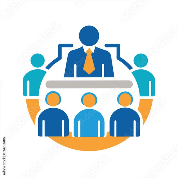 Fototapeta business people icon. Solid icon, Editable stroke. Vector illustration.