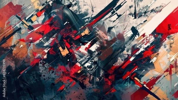 Obraz  Symbol of hope, American history, cyber art brushstroke, geometric abstraction, UHD. 