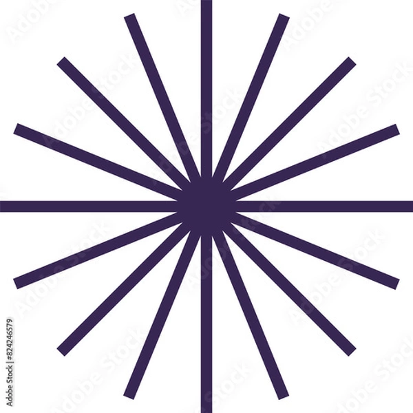 Fototapeta Round geometric shape with lines, figure