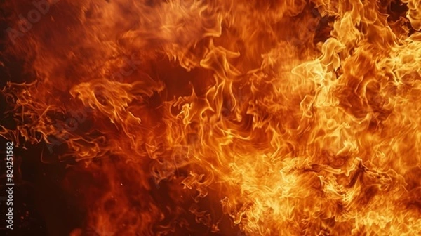 Fototapeta As the flames roar the loud sound of gas being burned can be heard throughout the area.