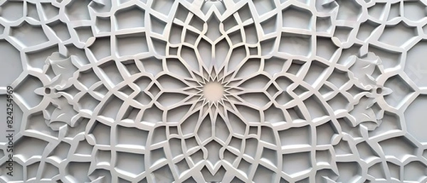 Fototapeta Intricate 3D Islamic Pattern Vector Art with Geometric Designs and Ornamental Details