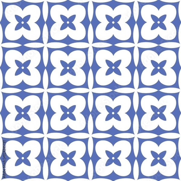 Obraz simless  pattern blue and white 