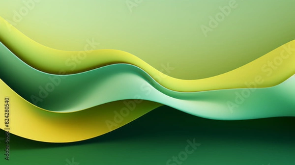 Fototapeta Digital technology Green Wave web page PPT poster abstract background
