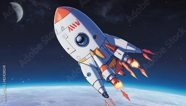Fototapeta rocket in space