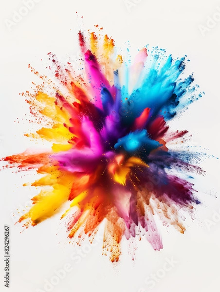 Fototapeta abstract colorful powder explosion pattern, color illustration texture. Wall Art Poster Print Design for Home Decor, 4K Wallpaper and Background for Computer, Smartphone, Cellphone, Mobile Cell Phone