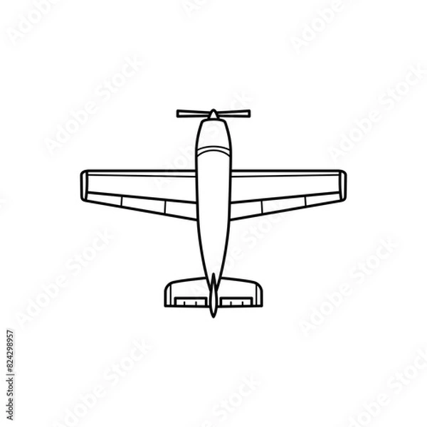 Obraz aeroplane line art icon vector