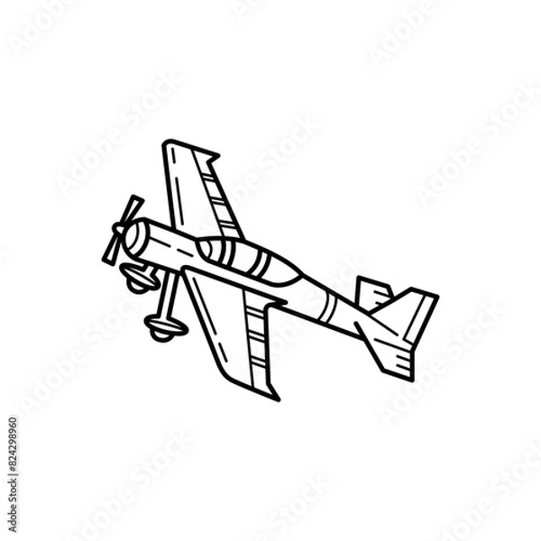 Obraz sport plane line art icon vector