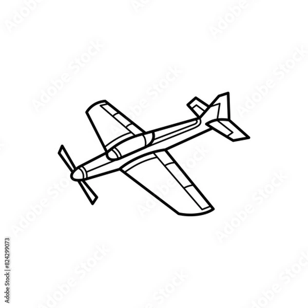 Obraz aeroplane line art icon vector