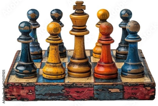 Fototapeta A chessboard with a full set of chess pieces