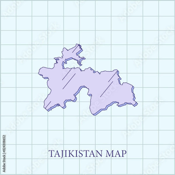 Fototapeta vector regions map of  Tajikistan