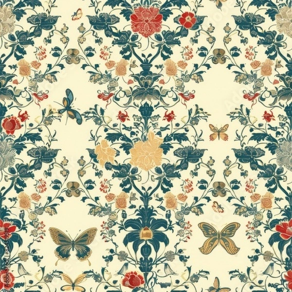 Fototapeta Beautiful seamless pattern