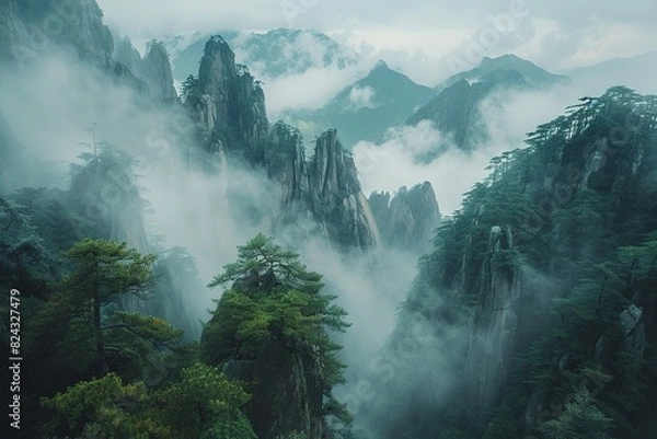 Fototapeta Clouds and Mists of Mount Huangshan