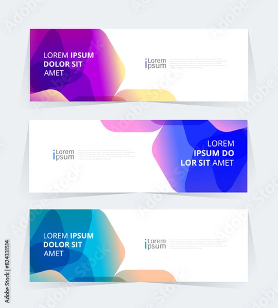 Fototapeta Geometric banner design with Vector presentation template.