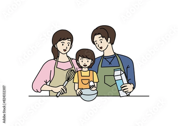 Obraz 親子_クッキング