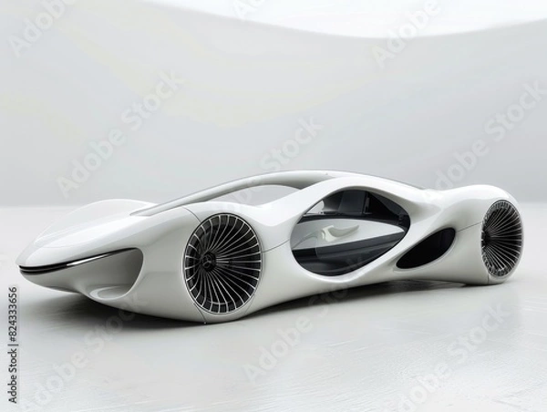 Fototapeta A surreal sports car model with digitally generated images