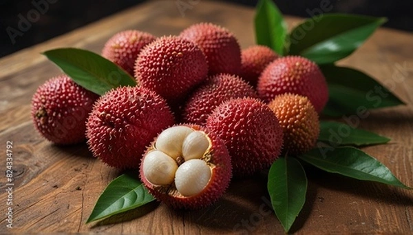 Obraz lychee with leaves
