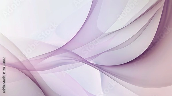 Fototapeta Elegant curves and smooth edges, transitioning through a gradient from light pink to deep violet on a clean white background