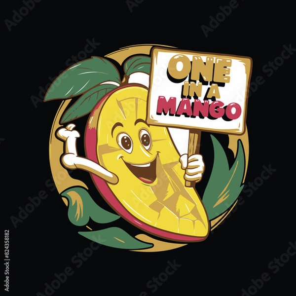 Obraz One in a mango funny vector design