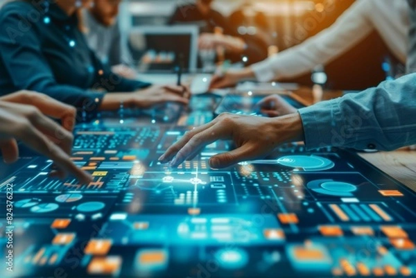 Obraz Business Transformation with a Team Adopting New Digital Tools and Processes to Improve Efficiency