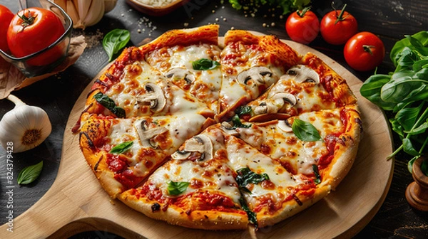 Fototapeta pizza on a table