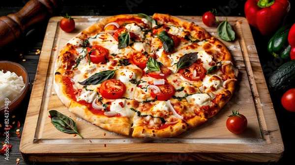 Fototapeta pizza on a table