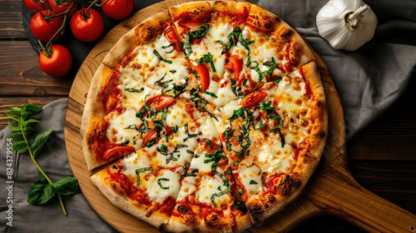 Fototapeta pizza with tomatoes