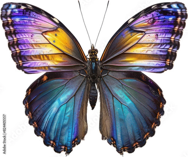 Fototapeta A serene butterfly with iridescent wings spread,Generative Ai