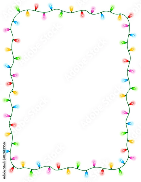 Fototapeta Light bulbs border / frame