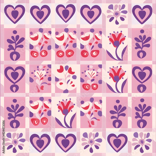 Fototapeta pattern with hearts