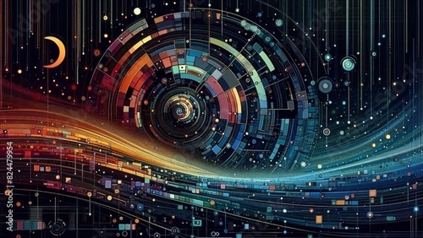 Fototapeta Dark wallpaper for space and fantastic view and so excited