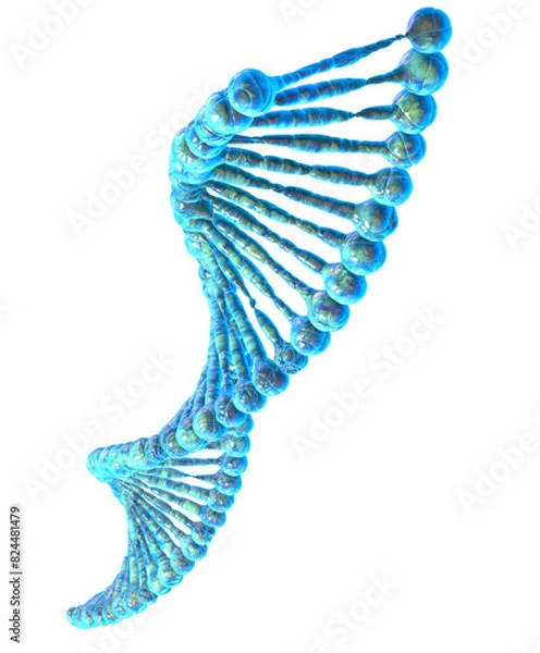 Fototapeta High resolution 3d render of human dna string. Transparent background png